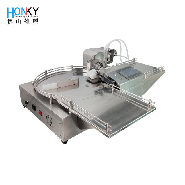 Desktop Automatic Small Vial Liquid Filling Machine High Speed Filling System With Double Ceramic Piston Pump For Cosmetic Liuqid Filling